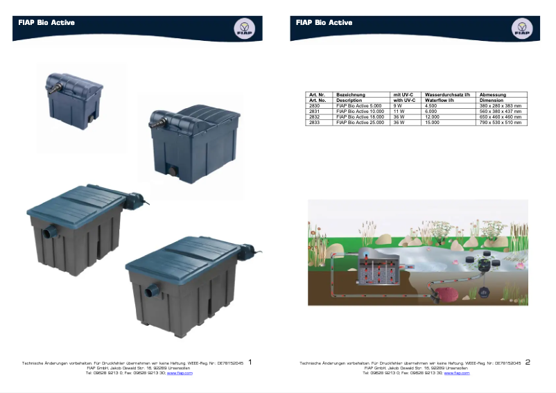 Imagen de la primera página del manual del dispositivo Bio Active 25.000