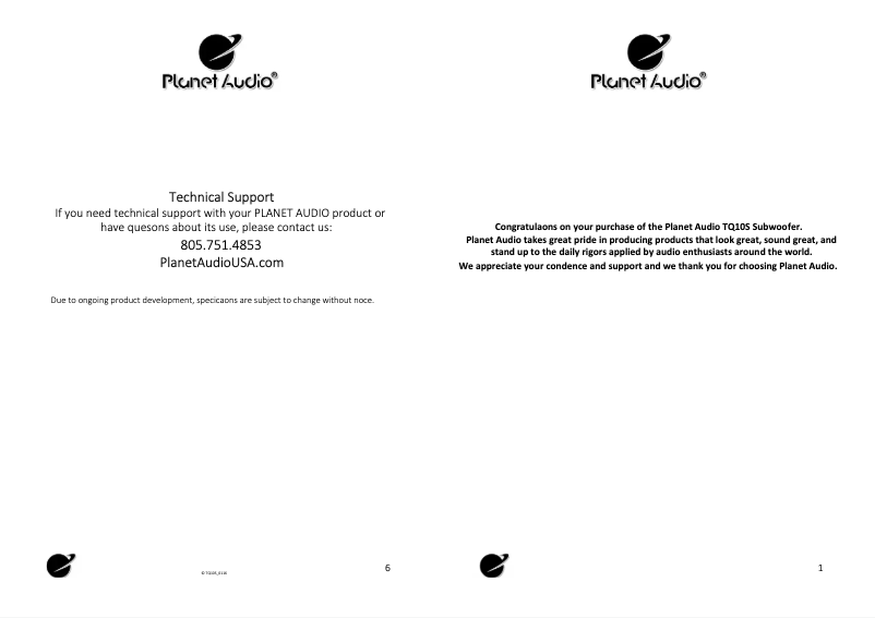 Imagen de la primera página del manual del dispositivo Torque TQ10S