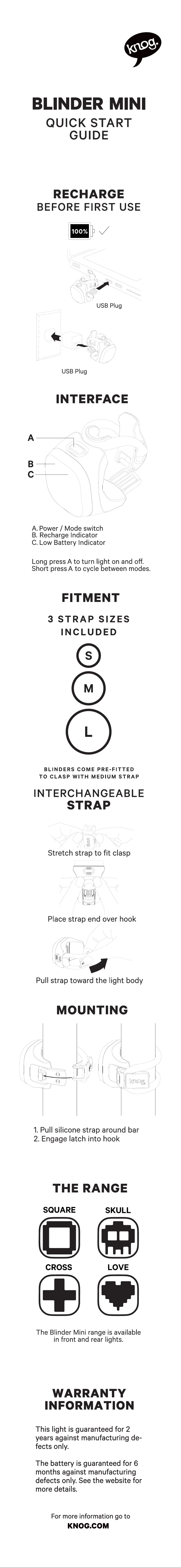 Página 1 del manual Manual de usuario Knog Blinder Mini
