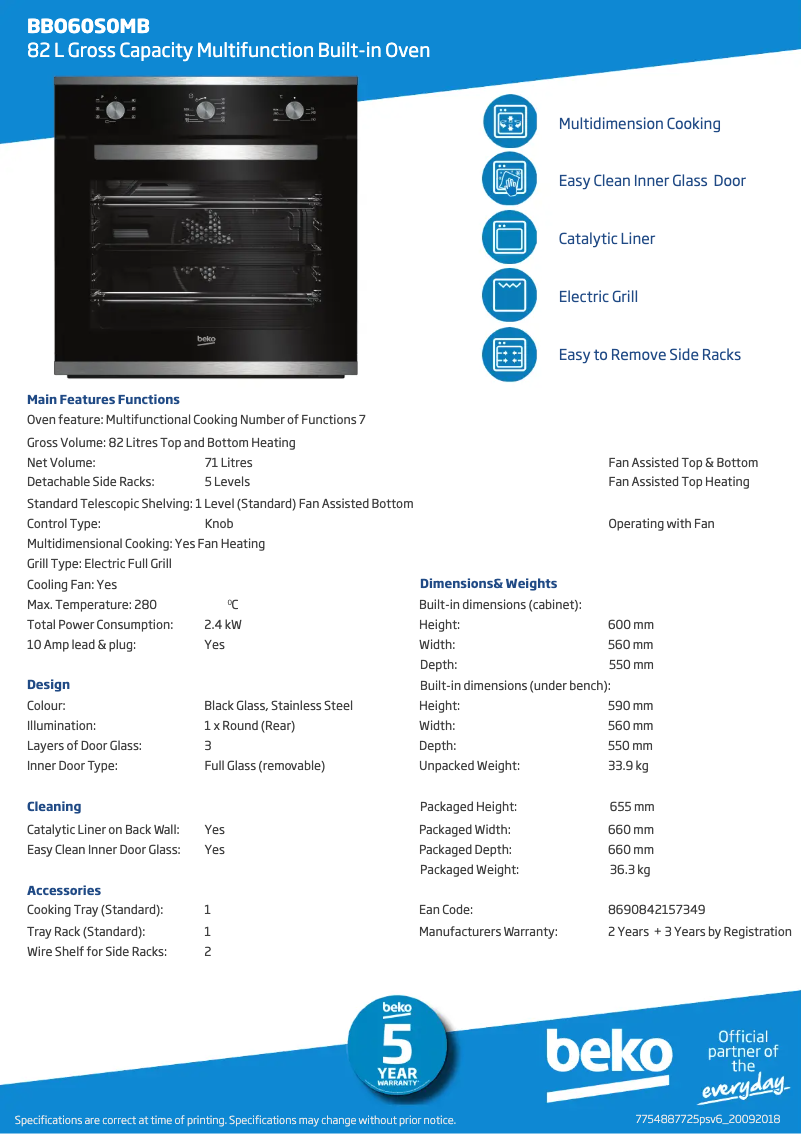 Imagen de la primera página del manual del dispositivo BBO60S0MB
