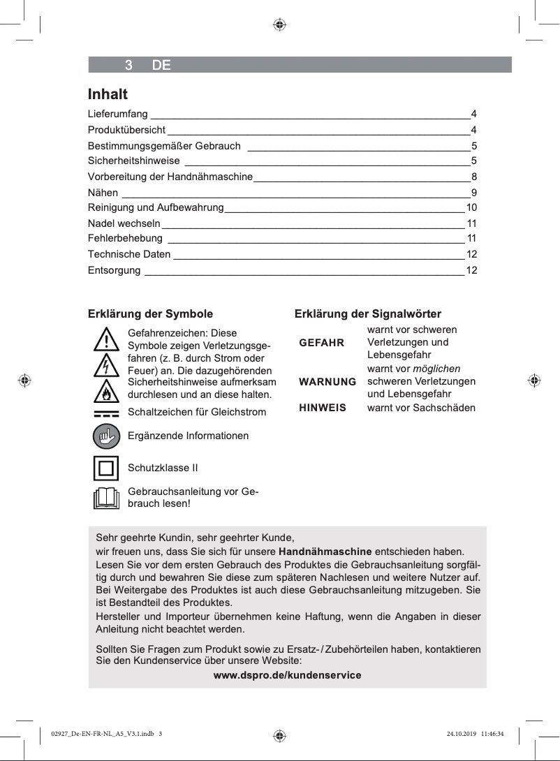 Imagen de la primera página del manual del dispositivo 2927