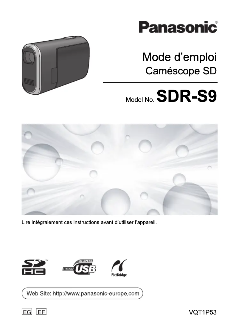 Imagen de la primera página del manual del dispositivo SDR-S9