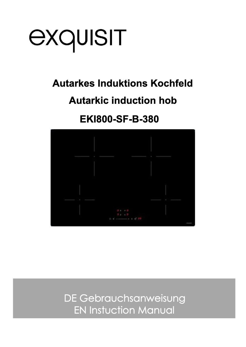 Página 1 del manual Manual de usuario Exquisit EKI800-SF-B-380