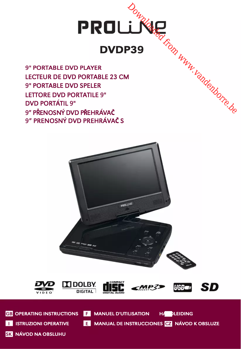 Imagen de la primera página del manual del dispositivo DVDP39