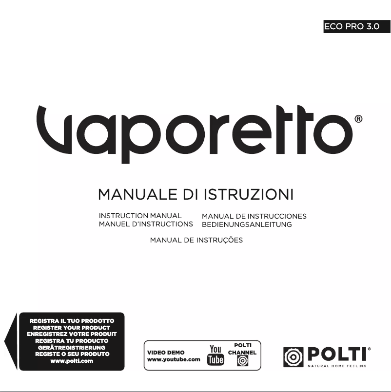 Imagen de la primera página del manual del dispositivo Vaporetto Exo Pro 3.0