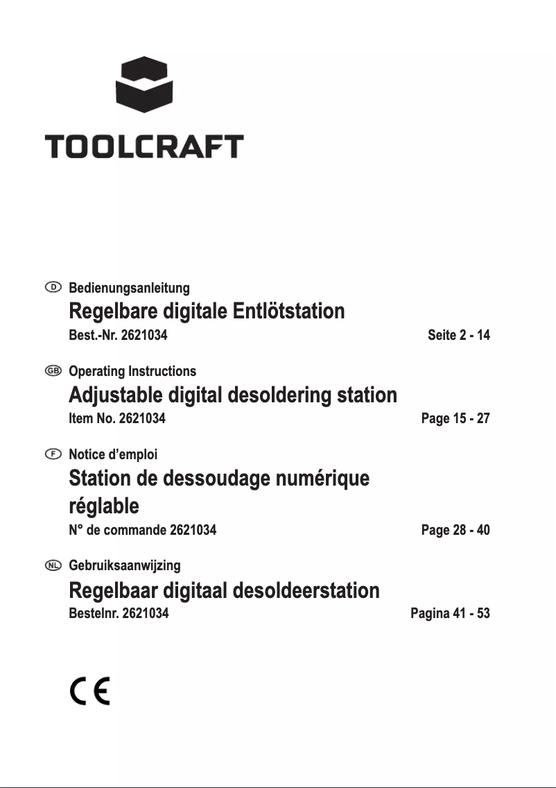 Página 1 del manual Manual de usuario Toolcraft ZD-8925 SE
