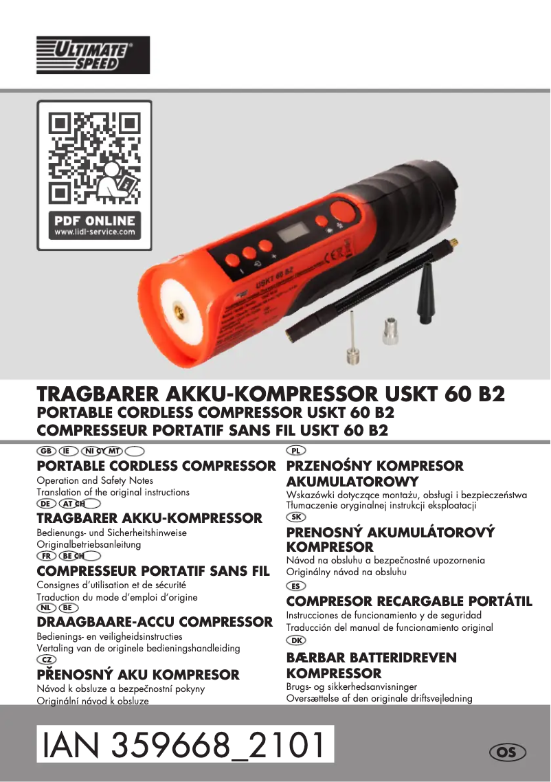 Página 1 del manual Manual de usuario Ultimate Speed USKT 60 B2