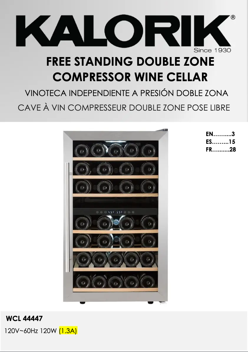 Página nº 1 - Manual de usuario Kalorik WCL 44447