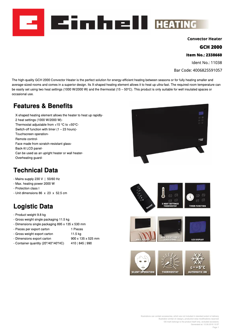 Imagen de la primera página del manual del dispositivo GCH 2000