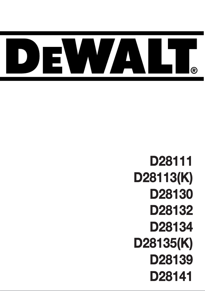Página 1 del manual Manual de usuario DeWalt D28132