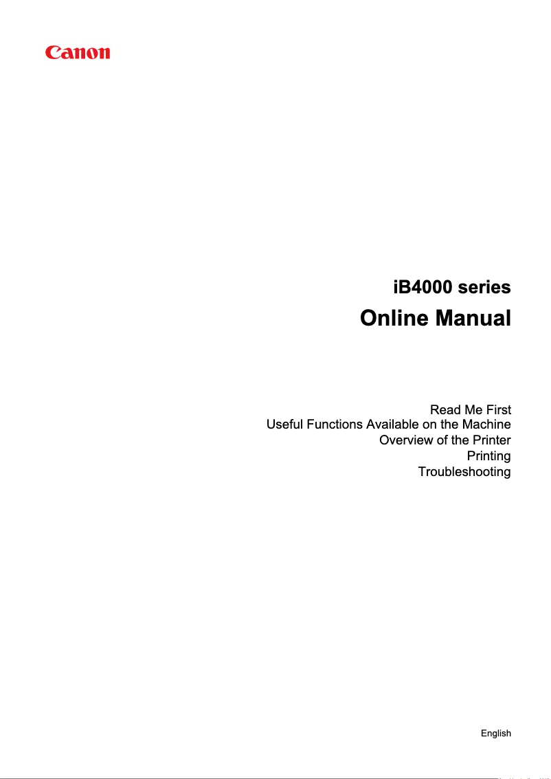 Imagen de la primera página del manual del dispositivo Maxify iB4040