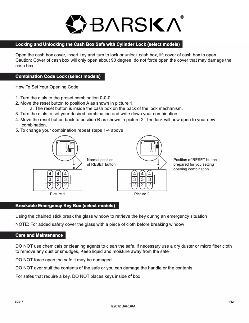 Página nº 1 - Manual de usuario Barska CB11794
