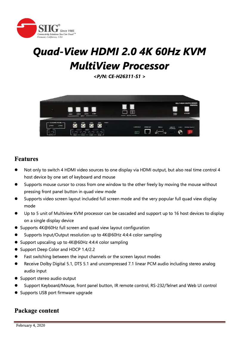 Página 1 del manual Manual de usuario Siig CE-H26311-S1