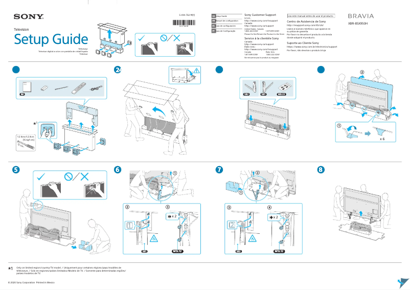 Página nº 1 - Guía de instalación Sony Bravia XBR-85X950H