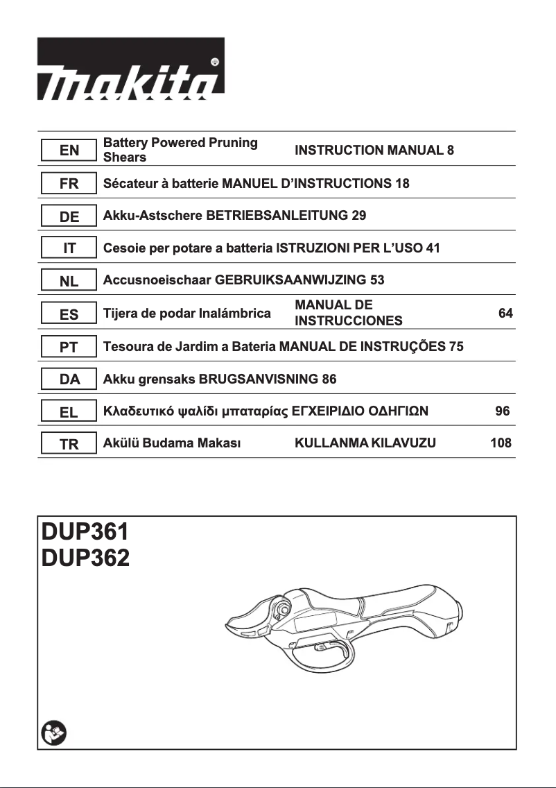 Página 1 del manual Manual de usuario Makita DUP361