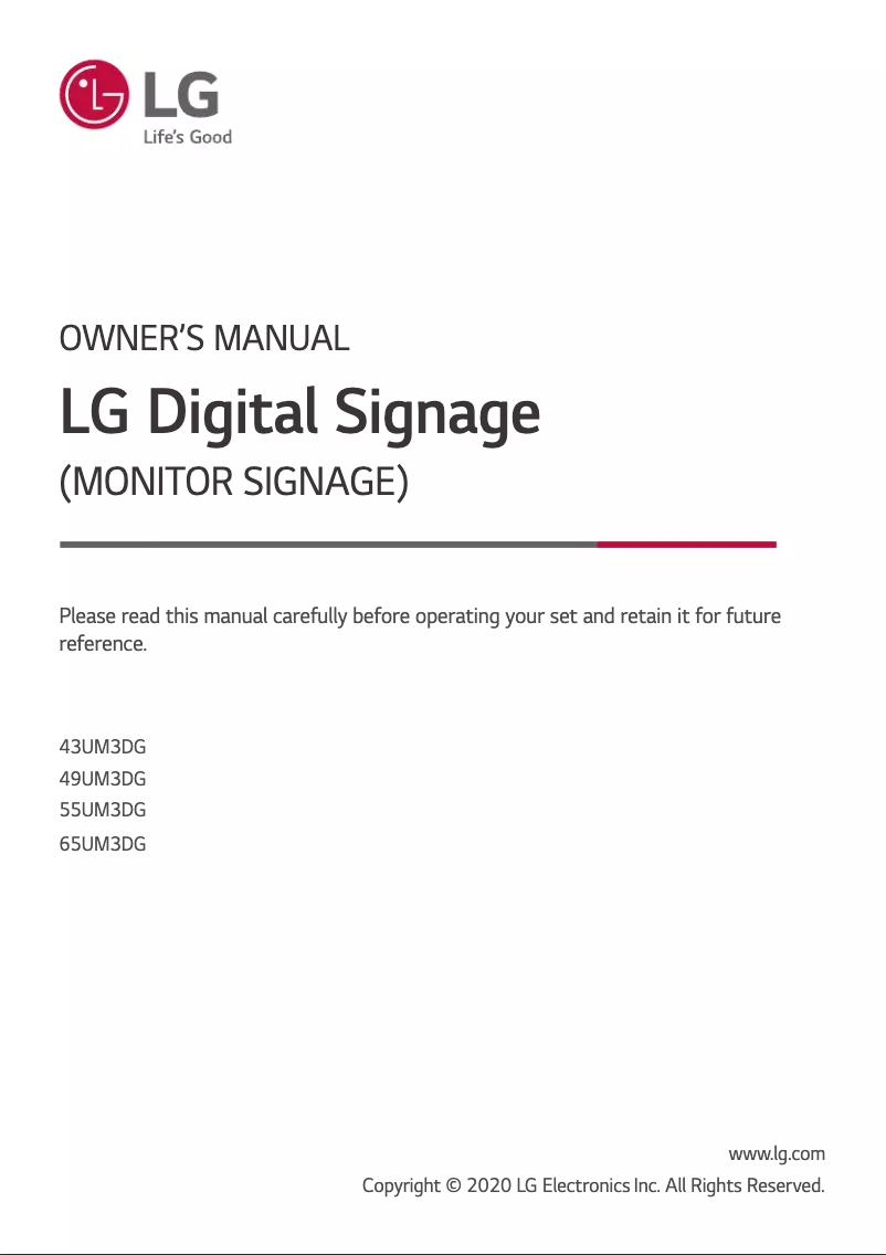 Imagen de la primera página del manual del dispositivo 49UM3DG