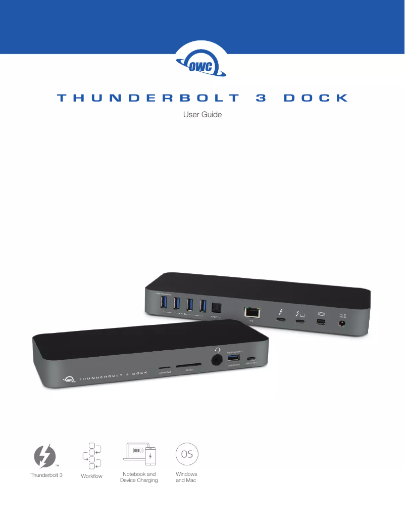 Imagen de la primera página del manual del dispositivo Thunderbolt 3 Dock