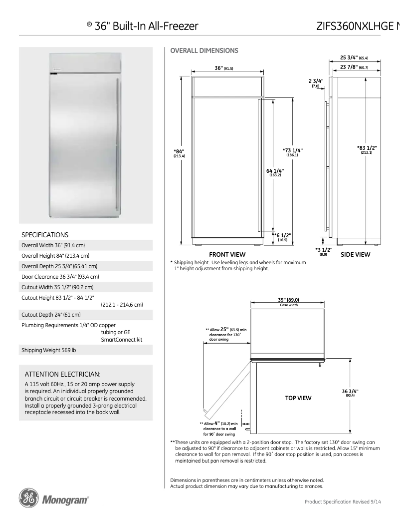 Imagen de la primera página del manual del dispositivo ZIFS360NXLH