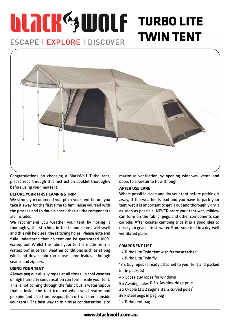 Página nº 1 - Manual de usuario Black Wolf Turbo Lite Twin 270