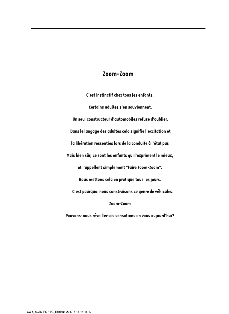 Imagen de la primera página del manual del dispositivo CX-5 (2017)