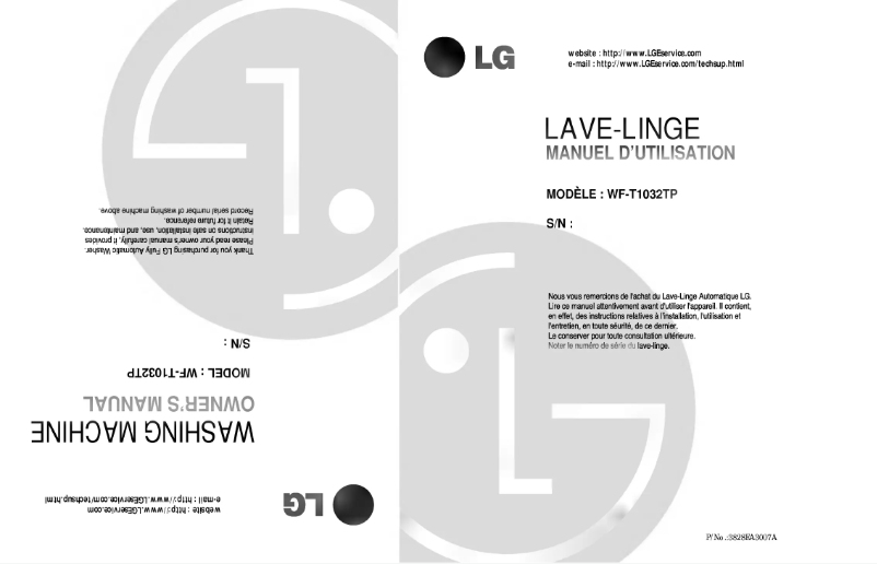 Página nº 1 - Manual de usuario LG WF-T1032TP