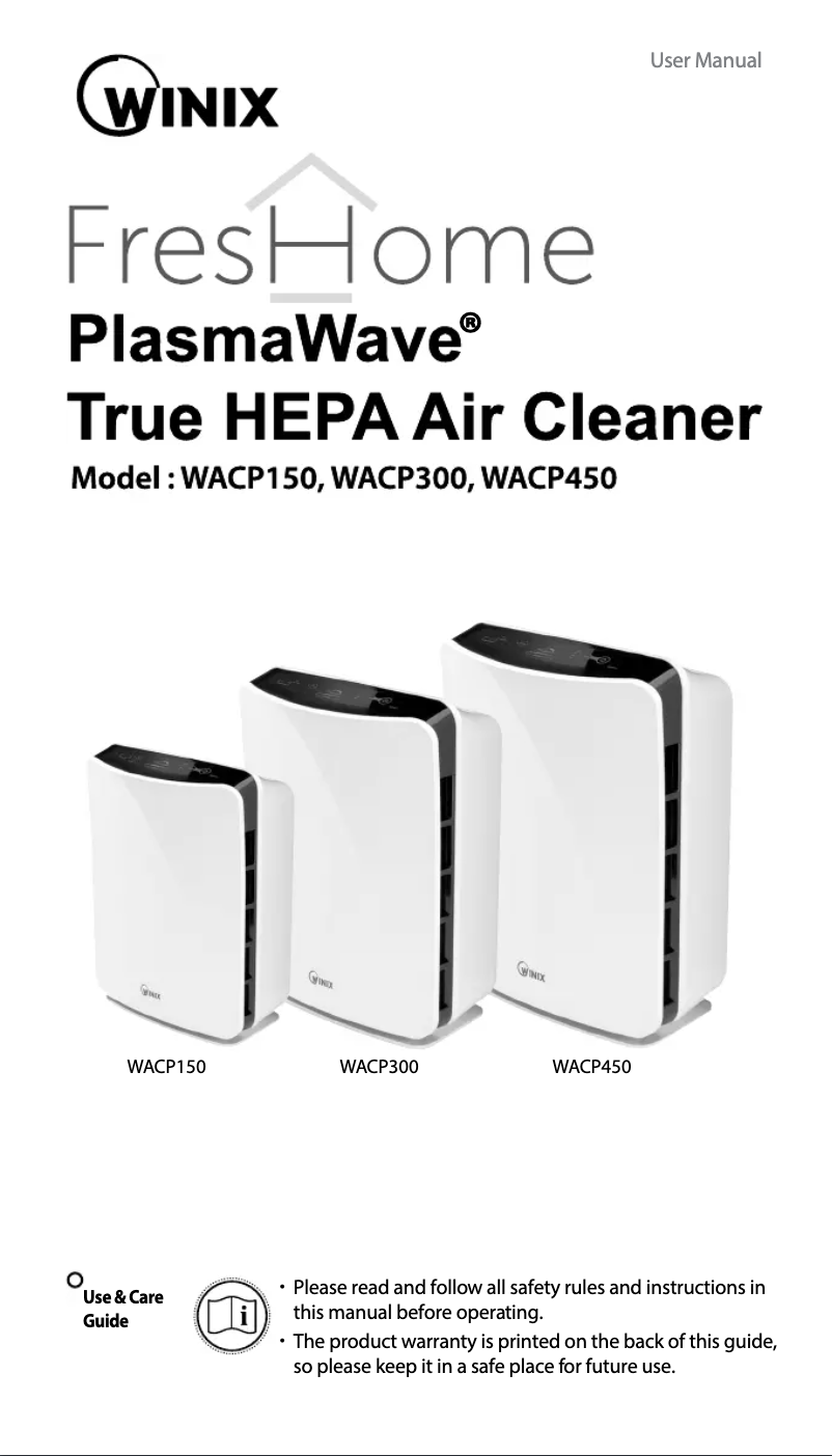 Imagen de la primera página del manual del dispositivo PlasmaWave WACP150