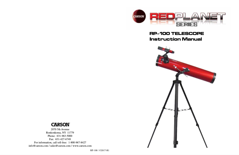 Imagen de la primera página del manual del dispositivo RedPlanet RP-100