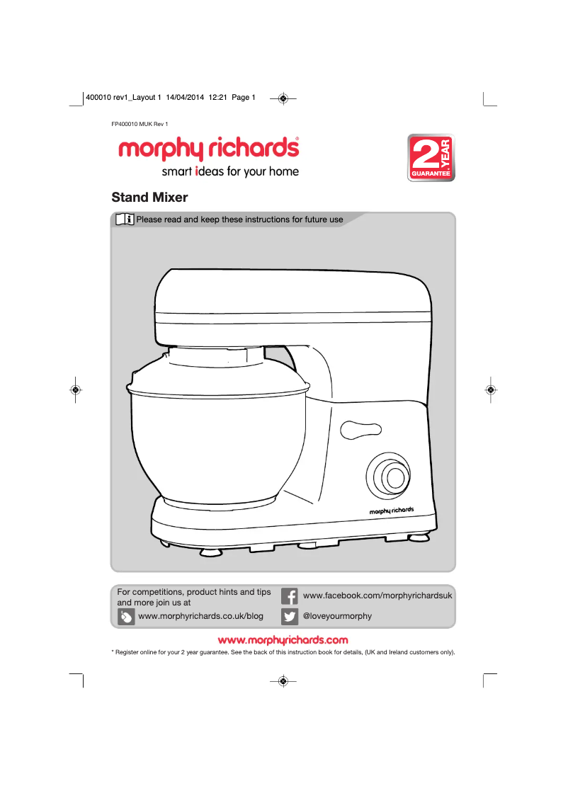 Página 1 del manual Manual de usuario Morphy Richards 400011