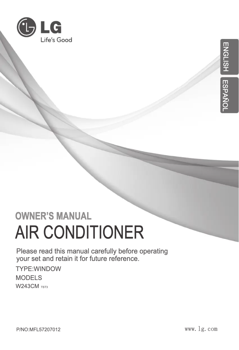 Imagen de la primera página del manual del dispositivo W243CM