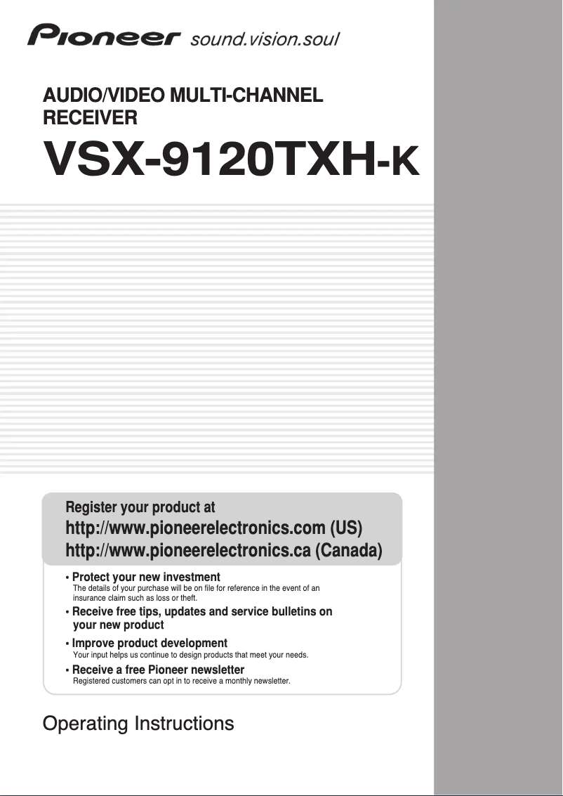 Página 1 del manual Manual de usuario Pioneer VSX-9120TXH-K