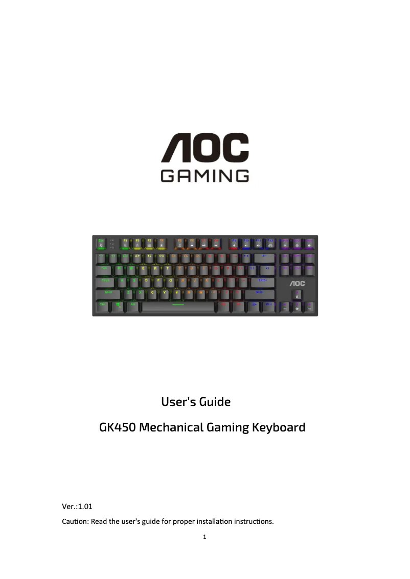 Imagen de la primera página del manual del dispositivo GK450