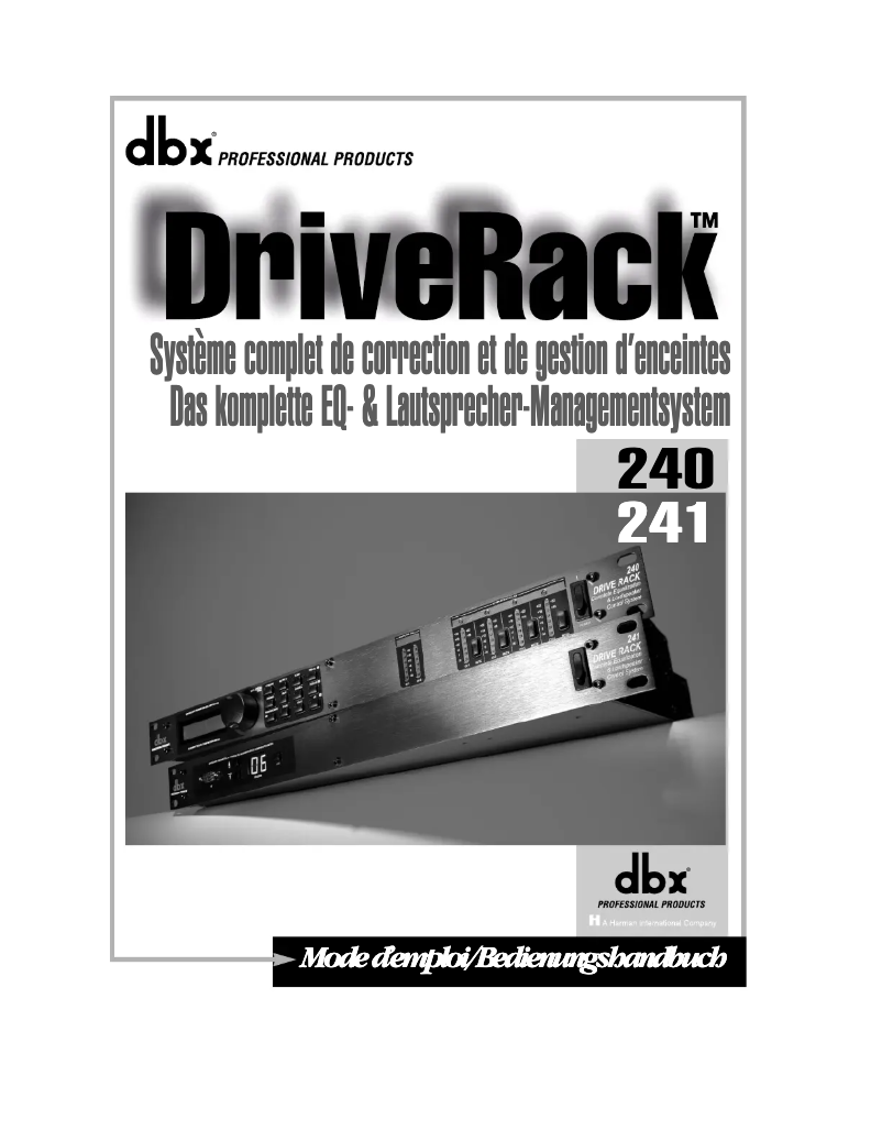 Página 1 del manual Manual de usuario DBX DriveRack 241