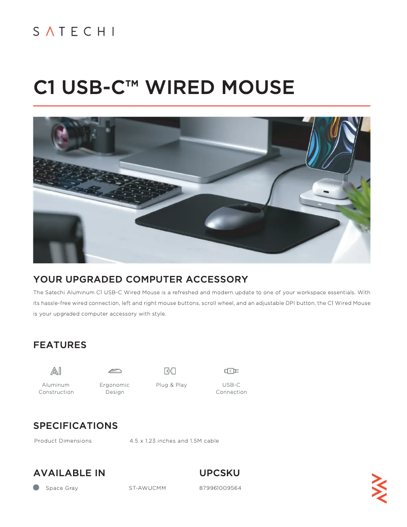 Página 1 del manual Ficha técnica Satechi C1