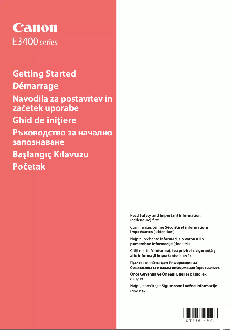 Imagen de la primera página del manual del dispositivo PIXMA E3440