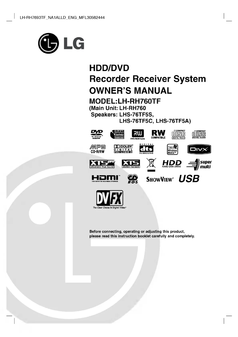 Página nº 1 - Manual de usuario LG LH-RH7693TF