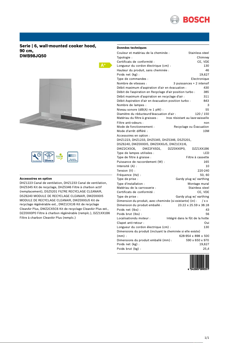 Imagen de la primera página del manual del dispositivo DWB98JQ50