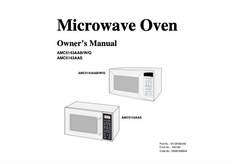 Imagen de la primera página del manual del dispositivo AMC5143AAW