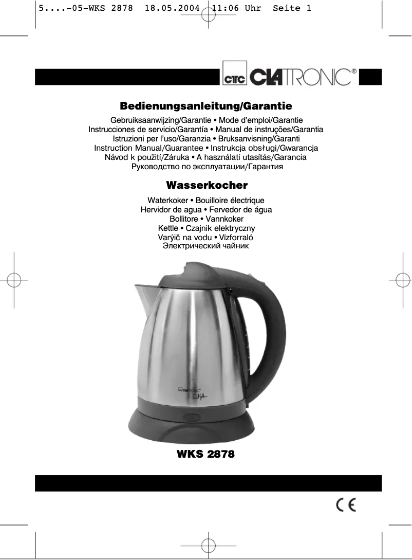 Imagen de la primera página del manual del dispositivo WKS 2878