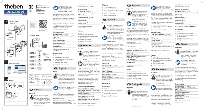 Imagen de la primera página del manual del dispositivo LUXORliving BI180