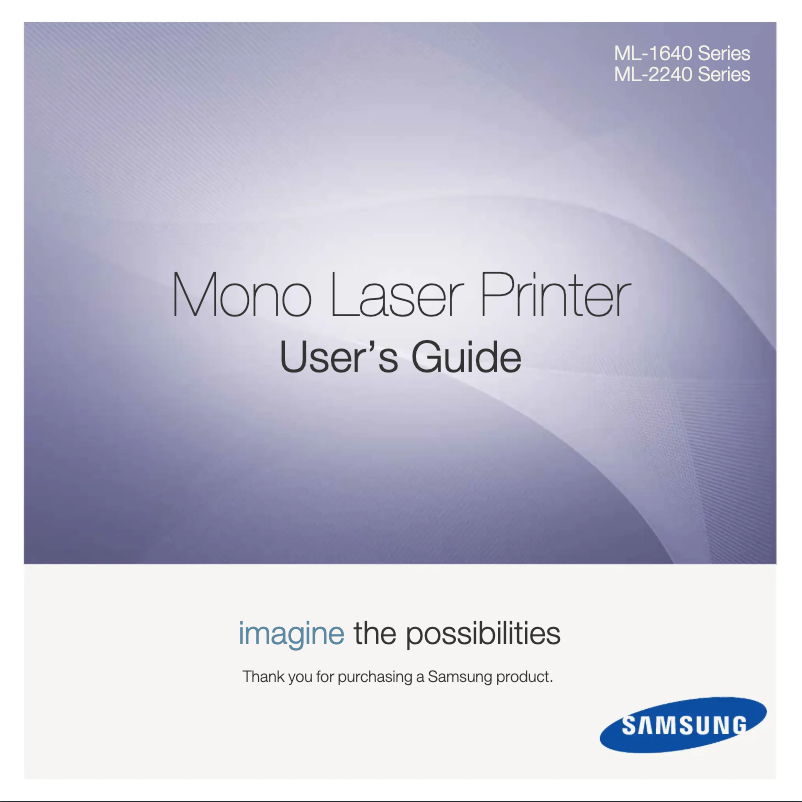 Imagen de la primera página del manual del dispositivo ML-1640/XSA