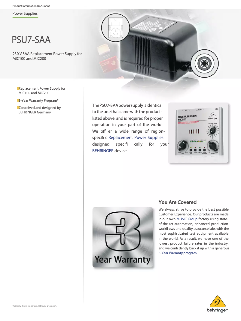 Imagen de la primera página del manual del dispositivo PSU7-SAA