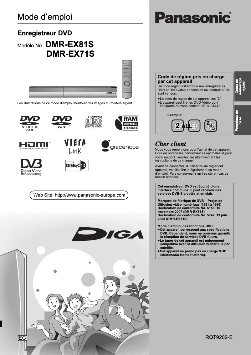 Imagen de la primera página del manual del dispositivo DMR-EX71S