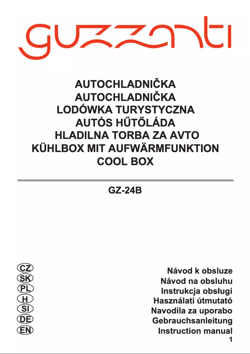 Imagen de la primera página del manual del dispositivo GZ 24B