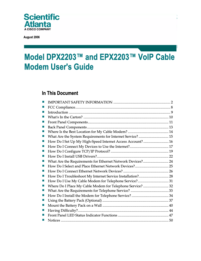 Página 1 del manual Manual de usuario Cisco EPX2203