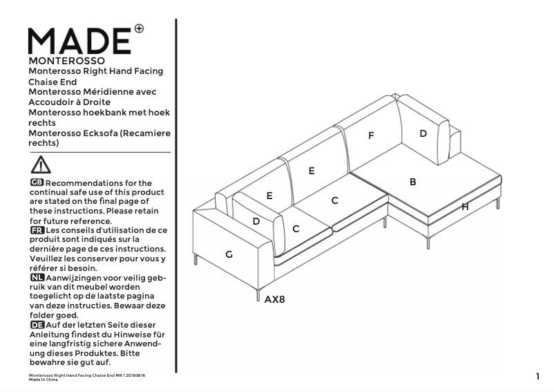Imagen de la primera página del manual del dispositivo Monterosso