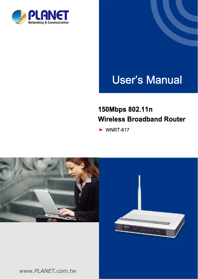 Imagen de la primera página del manual del dispositivo WNRT-617