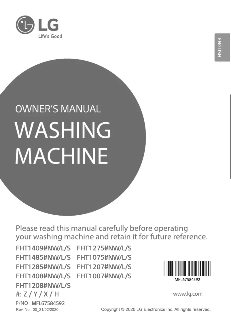 Imagen de la primera página del manual del dispositivo FHT1208ZNW