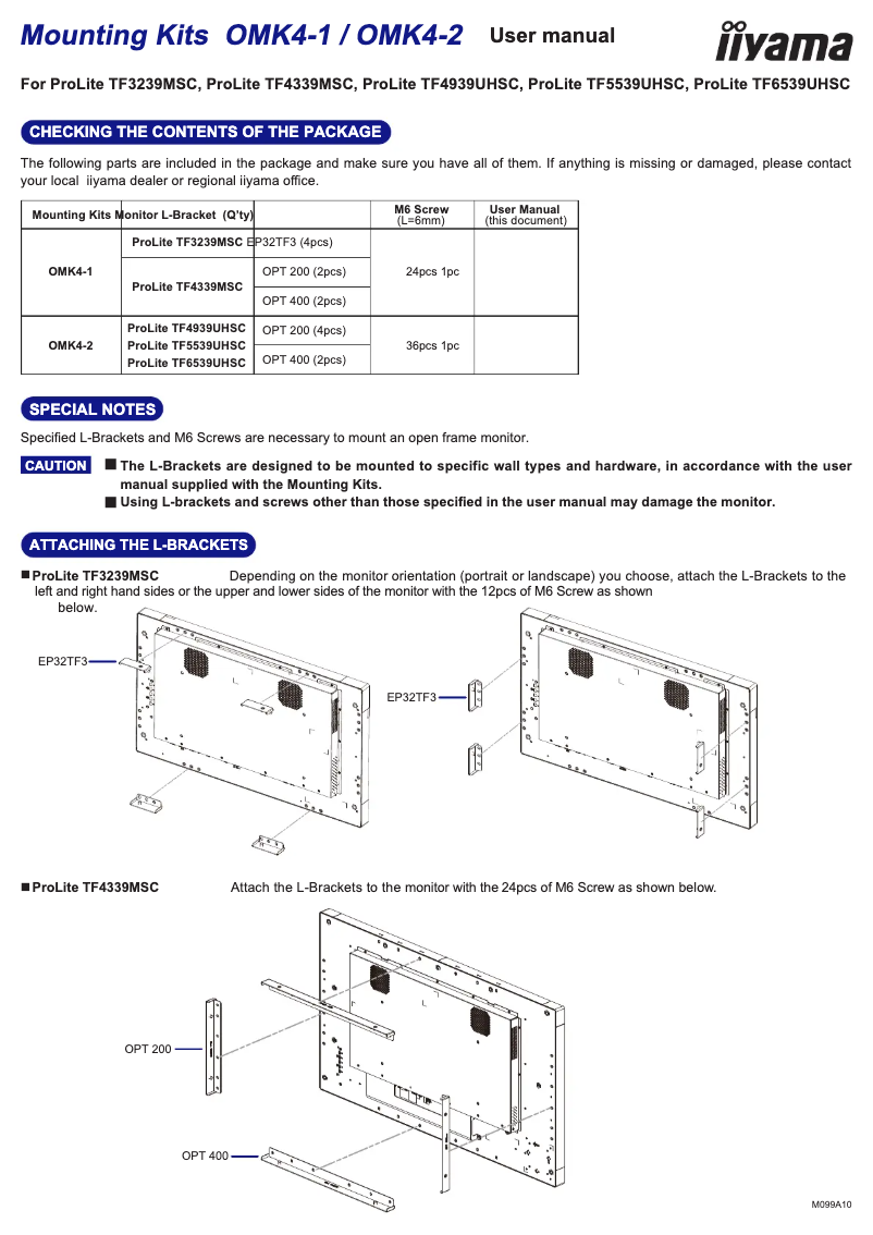 Página 1 del manual Manual de usuario Iiyama OMK4-2