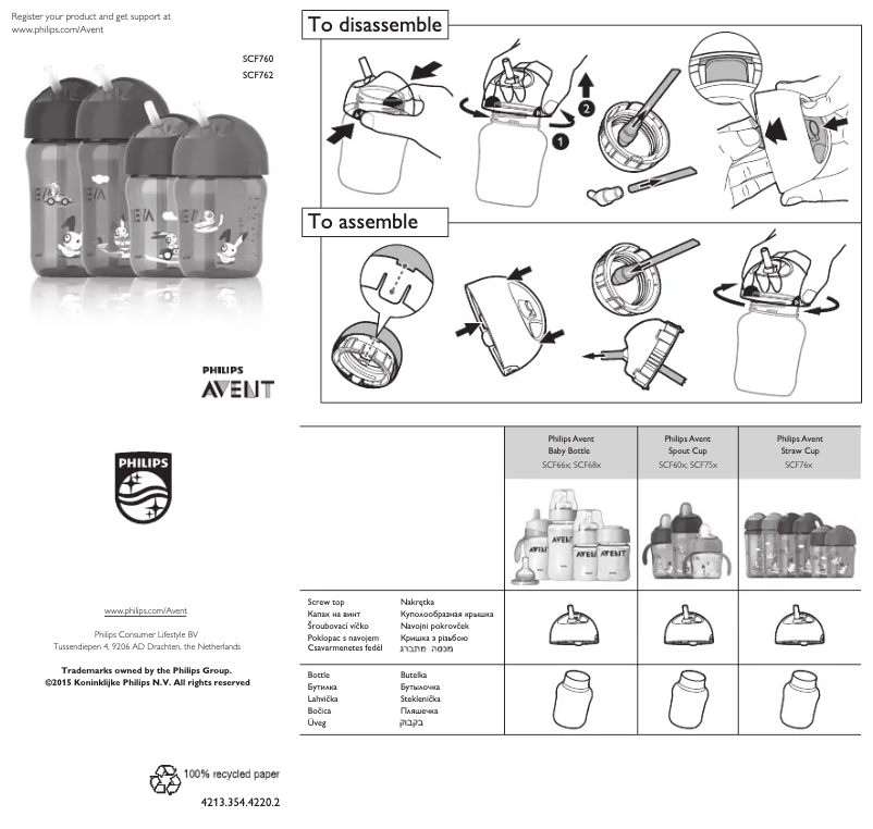 Imagen de la primera página del manual del dispositivo AVENT SCF760