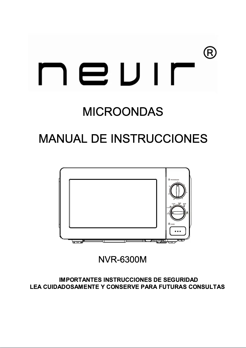 Imagen de la primera página del manual del dispositivo NVR-6300M